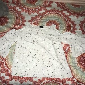 White Cold Shoulder Top